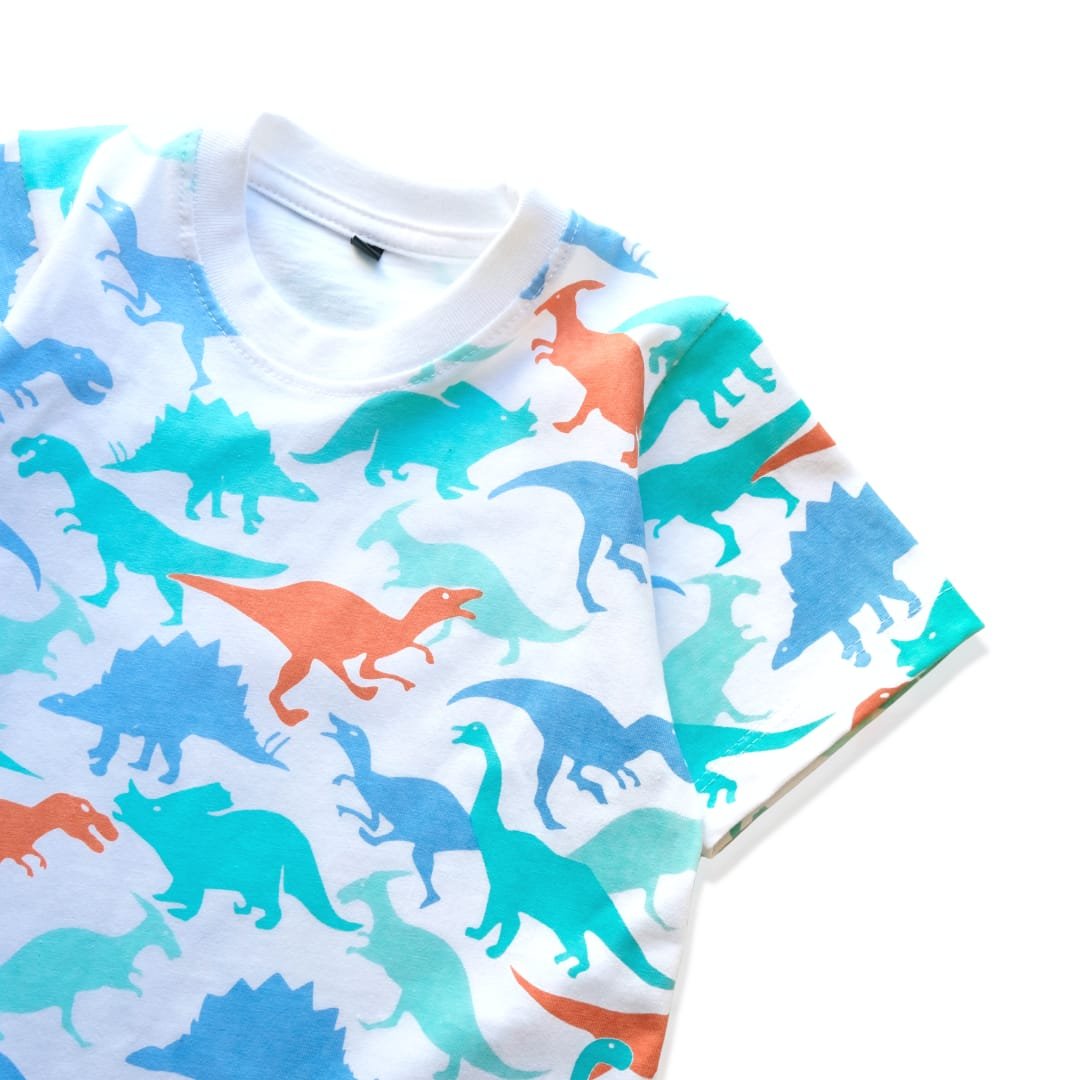 Pipiniko Long Sleeve T-Shirt Baju Panjang Rainbow Dino
