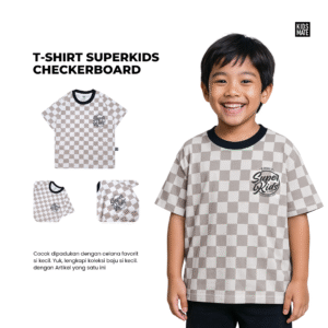 Kaos Anak Oversize Superkids Checkerboard