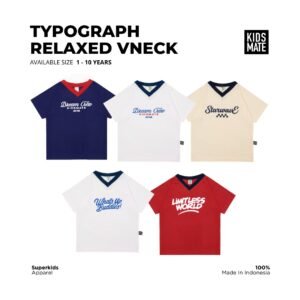 Kidsmate Typograph Relaxed V-Neck Tee