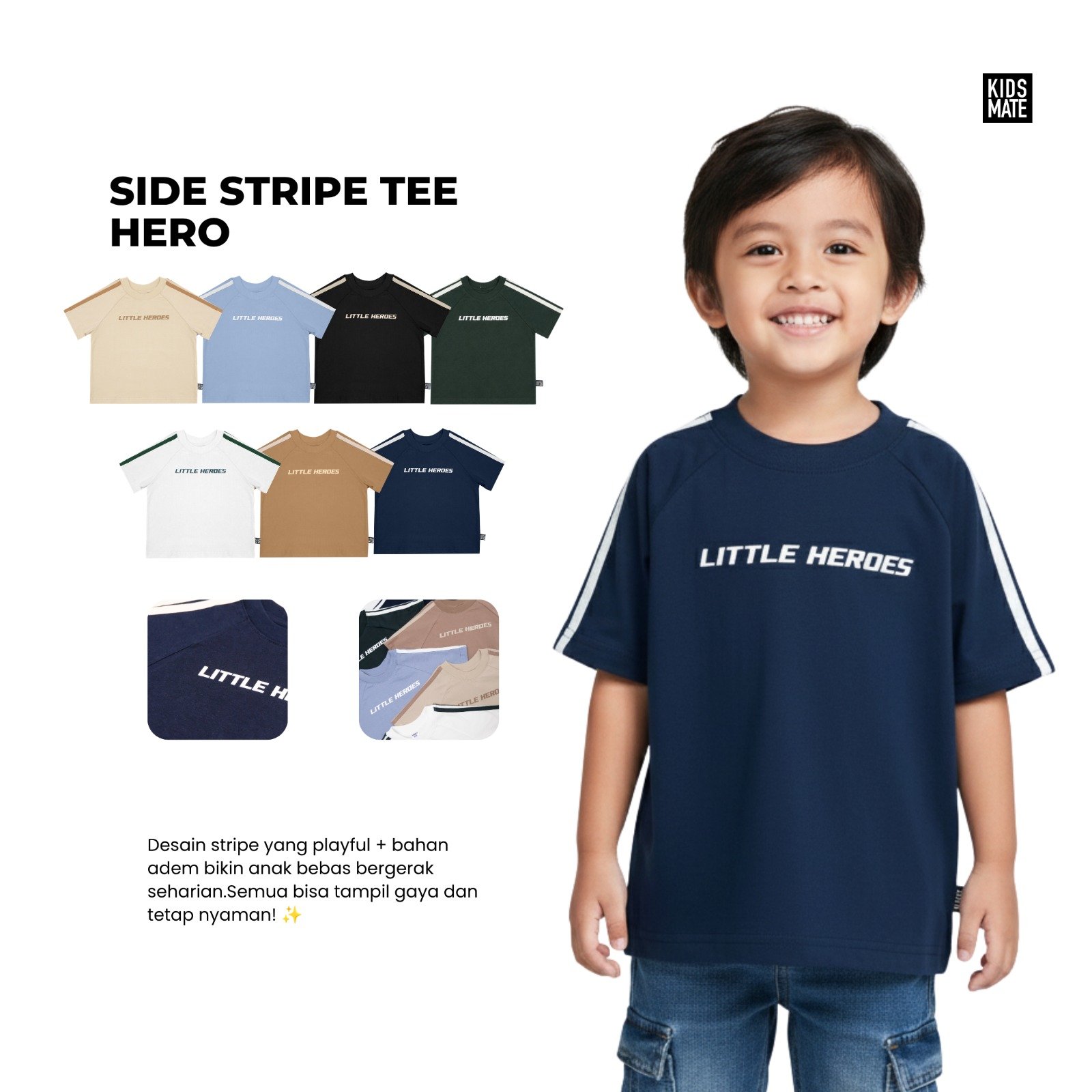 Kidsmate Side Stripe Tee hero