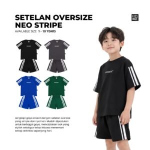 Kidsmate Setelan Oversize Neo Stripe